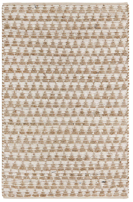 White 4' 1 x 6' 1 Chindi Jute Rectangle Rug