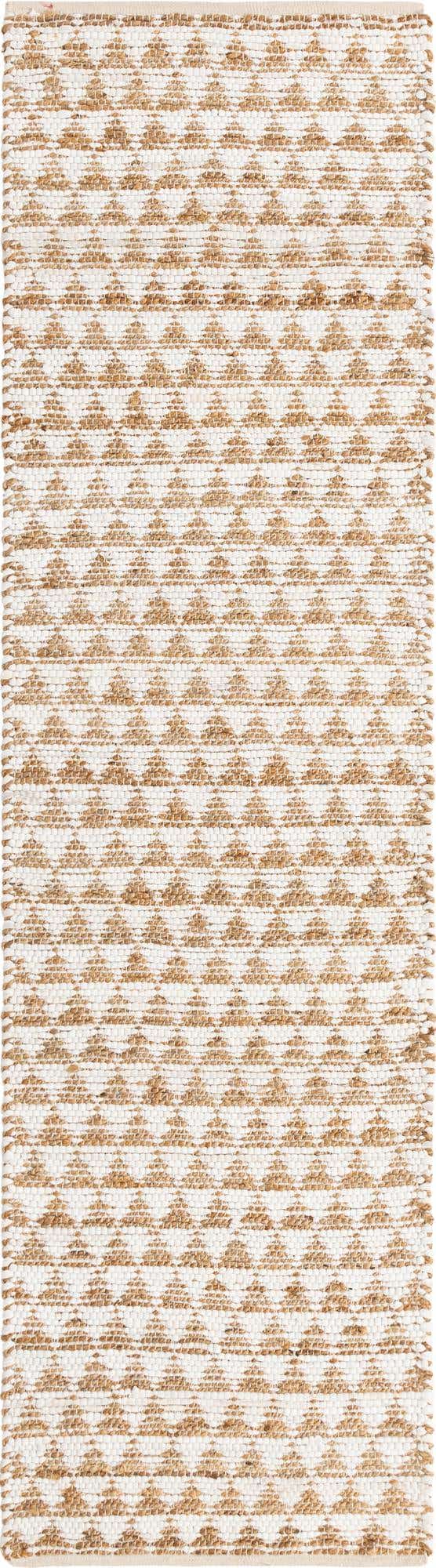 White 3' x 10' Chindi Jute Runner Rug