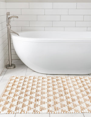 White 2' 2 x 6' 1 Chindi Jute Runner Rug