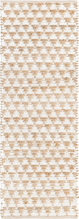 White 2' 2 x 6' 1 Chindi Jute Runner Rug