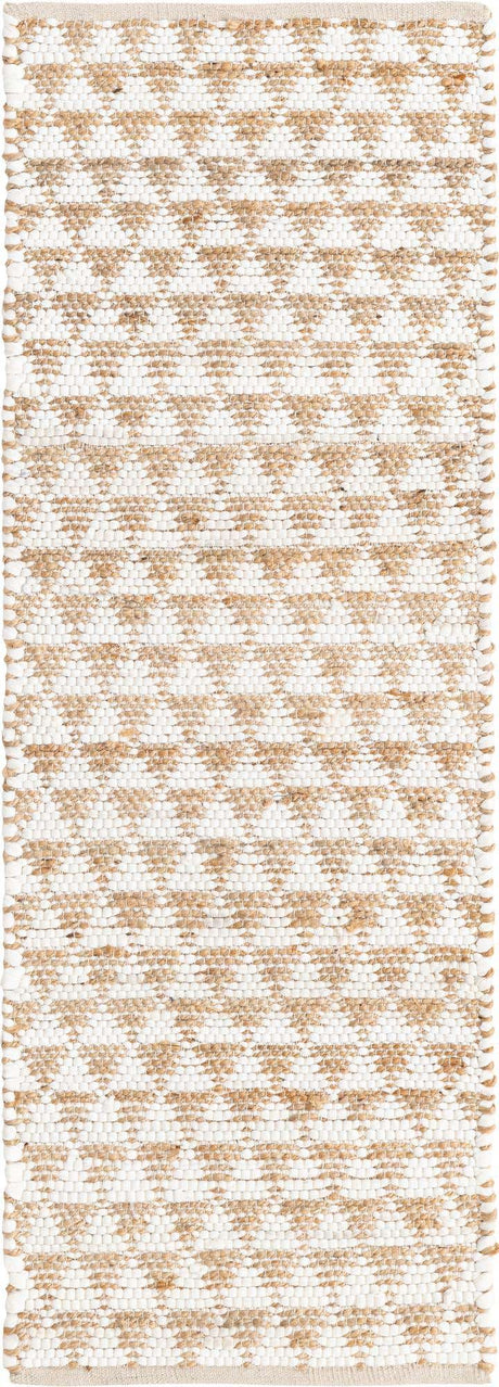 White 2' 2 x 6' 1 Chindi Jute Runner Rug