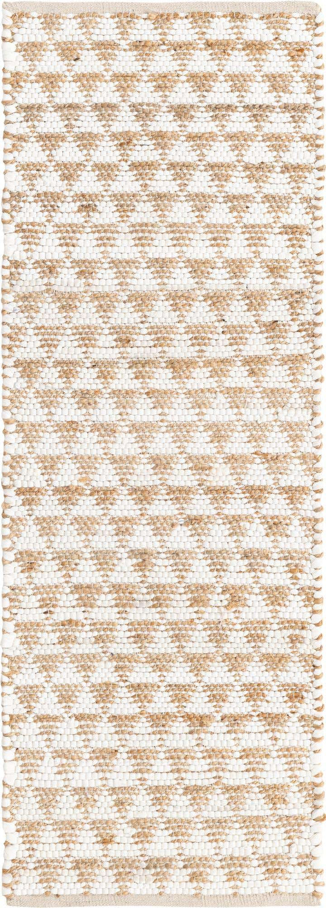 White 2' 2 x 6' 1 Chindi Jute Runner Rug