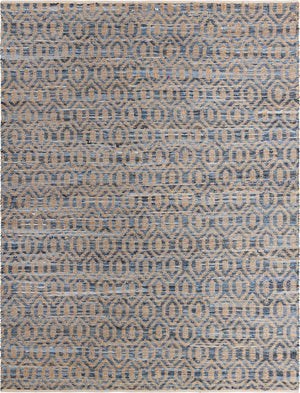 Navy Blue 10' x 14' 1 Chindi Jute Rectangle Rug