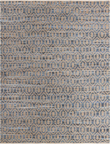 Navy Blue 10' x 14' 1 Chindi Jute Rectangle Rug