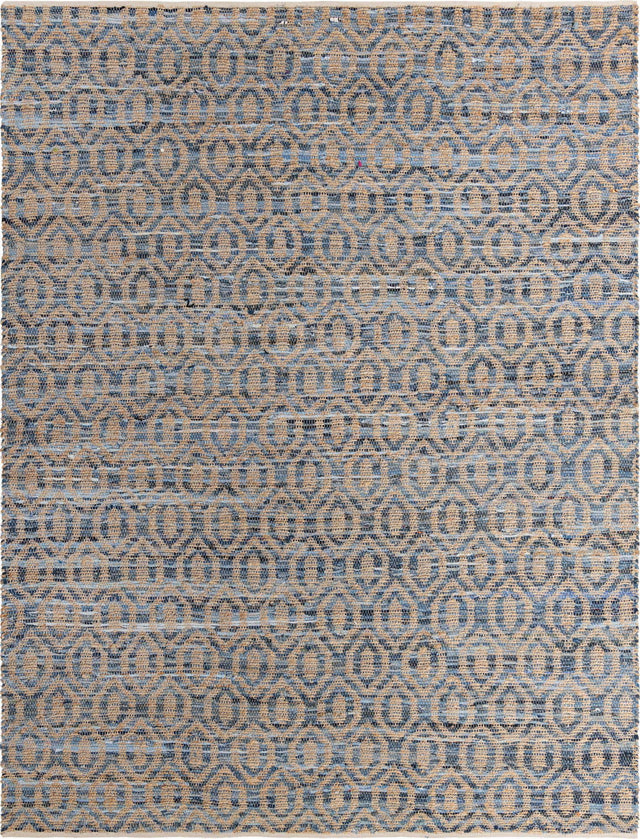Navy Blue 10' x 14' 1 Chindi Jute Rectangle Rug
