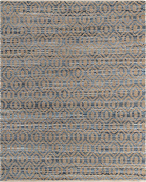 Navy Blue 9' x 12' Chindi Jute Rectangle Rug