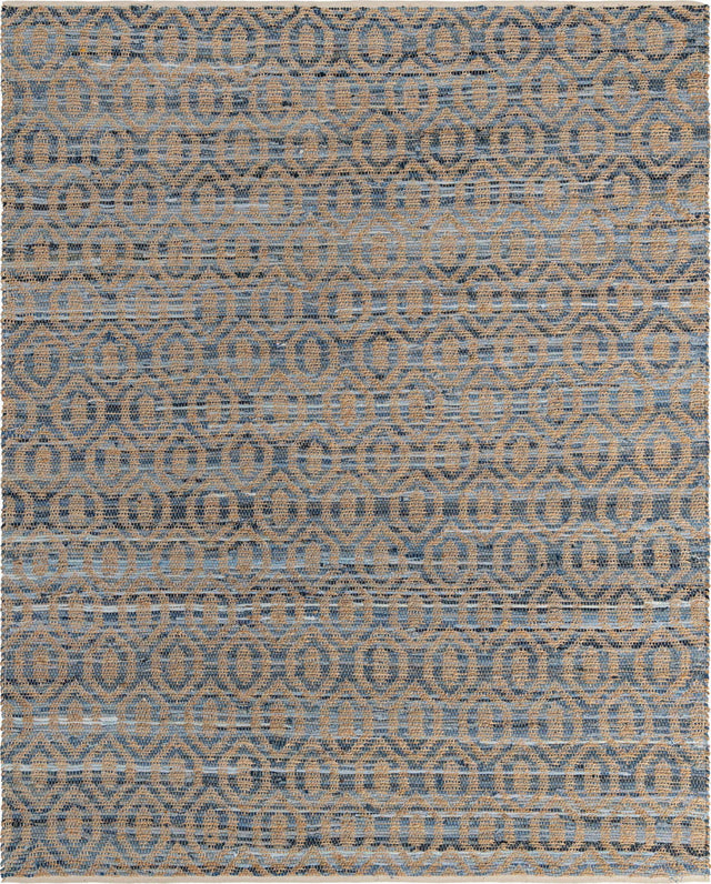 Navy Blue 9' x 12' Chindi Jute Rectangle Rug