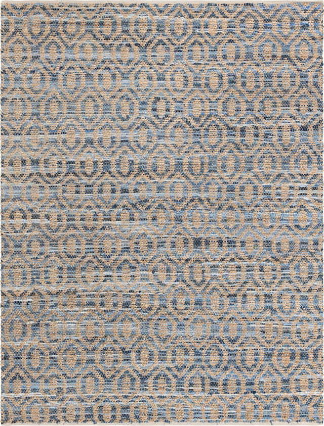 Navy Blue 8' x 11' Chindi Jute Rectangle Rug