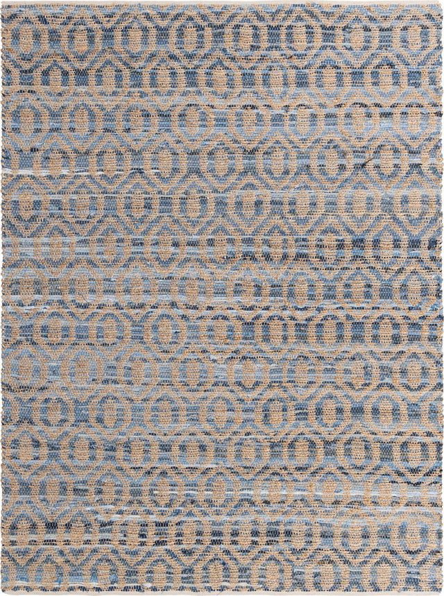 Navy Blue 7' 1 x 10' Chindi Jute Rectangle Rug