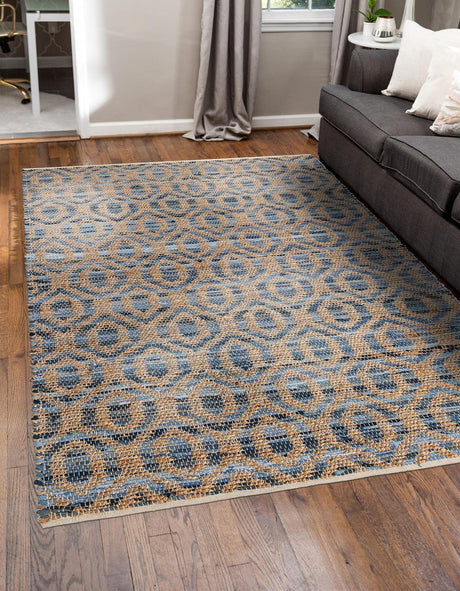 Navy Blue 2' x 3' 1 Chindi Jute Rectangle Rug