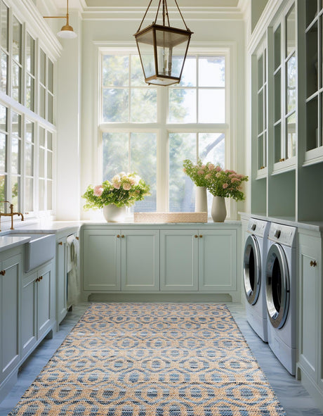 Navy Blue 8' x 11' Chindi Jute Rectangle Area Rug Interior Design Home Decor Carpet Mat for Sale at Rug Engine