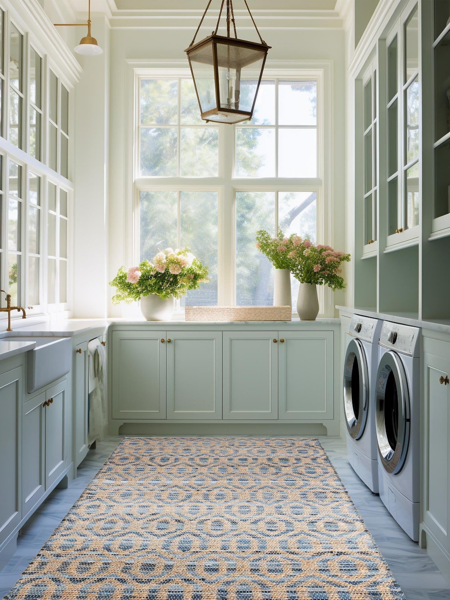 Navy Blue 4' 1 x 6' 1 Chindi Jute Rectangle Area Rug Interior Design Home Decor Carpet Mat for Sale at Rug Engine