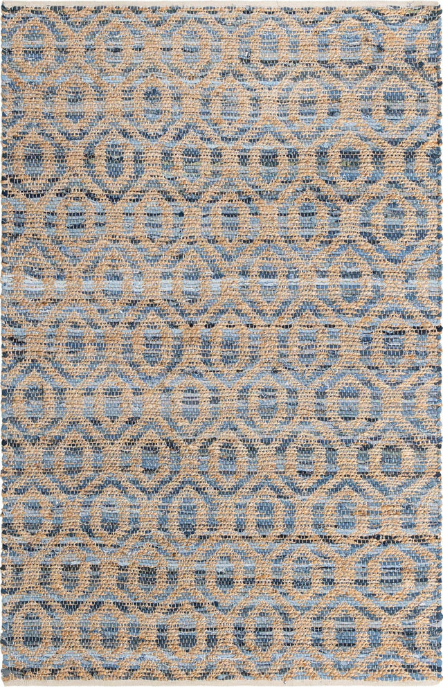 Navy Blue 5' 1 x 8' Chindi Jute Rectangle Rug