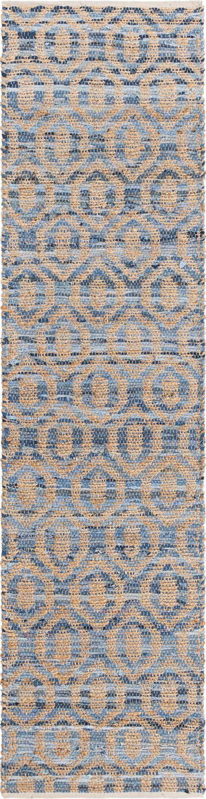Navy Blue 3' x 10' Chindi Jute Runner Rug