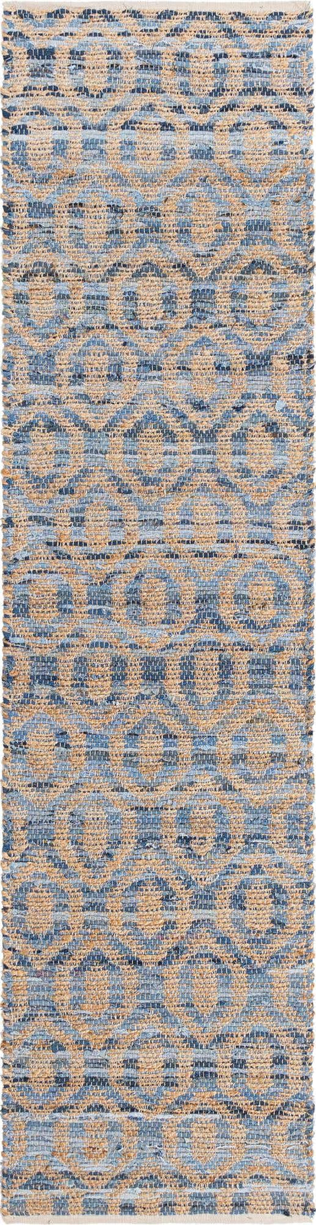 Navy Blue 3' x 10' Chindi Jute Runner Rug
