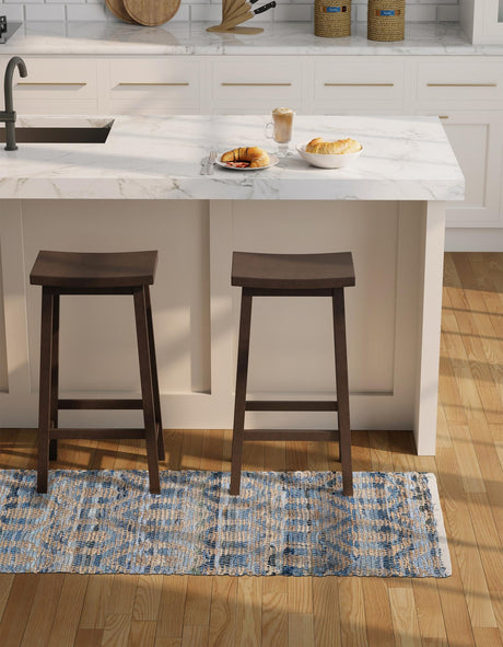 Navy Blue 2' 2 x 6' 1 Chindi Jute Runner Area Rug Interior Design Home Decor Carpet Mat for Sale at Rug Engine