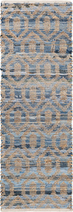Navy Blue 2' 2 x 6' 1 Chindi Jute Runner Rug