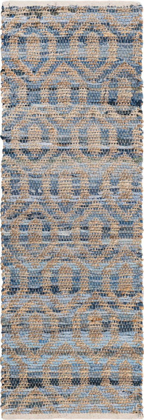 Navy Blue 2' 2 x 6' 1 Chindi Jute Runner Rug