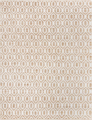 White 9' x 12' Chindi Jute Rectangle Rug