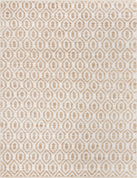 White 9' x 12' Chindi Jute Rectangle Rug
