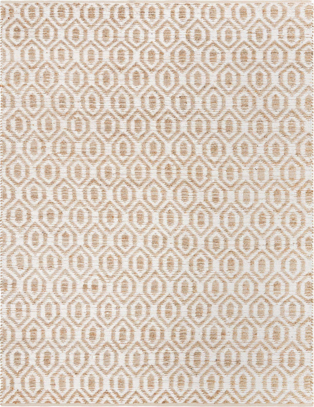 White 9' x 12' Chindi Jute Rectangle Rug
