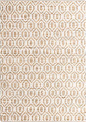 White 7' 1 x 10' Chindi Jute Rectangle Rug
