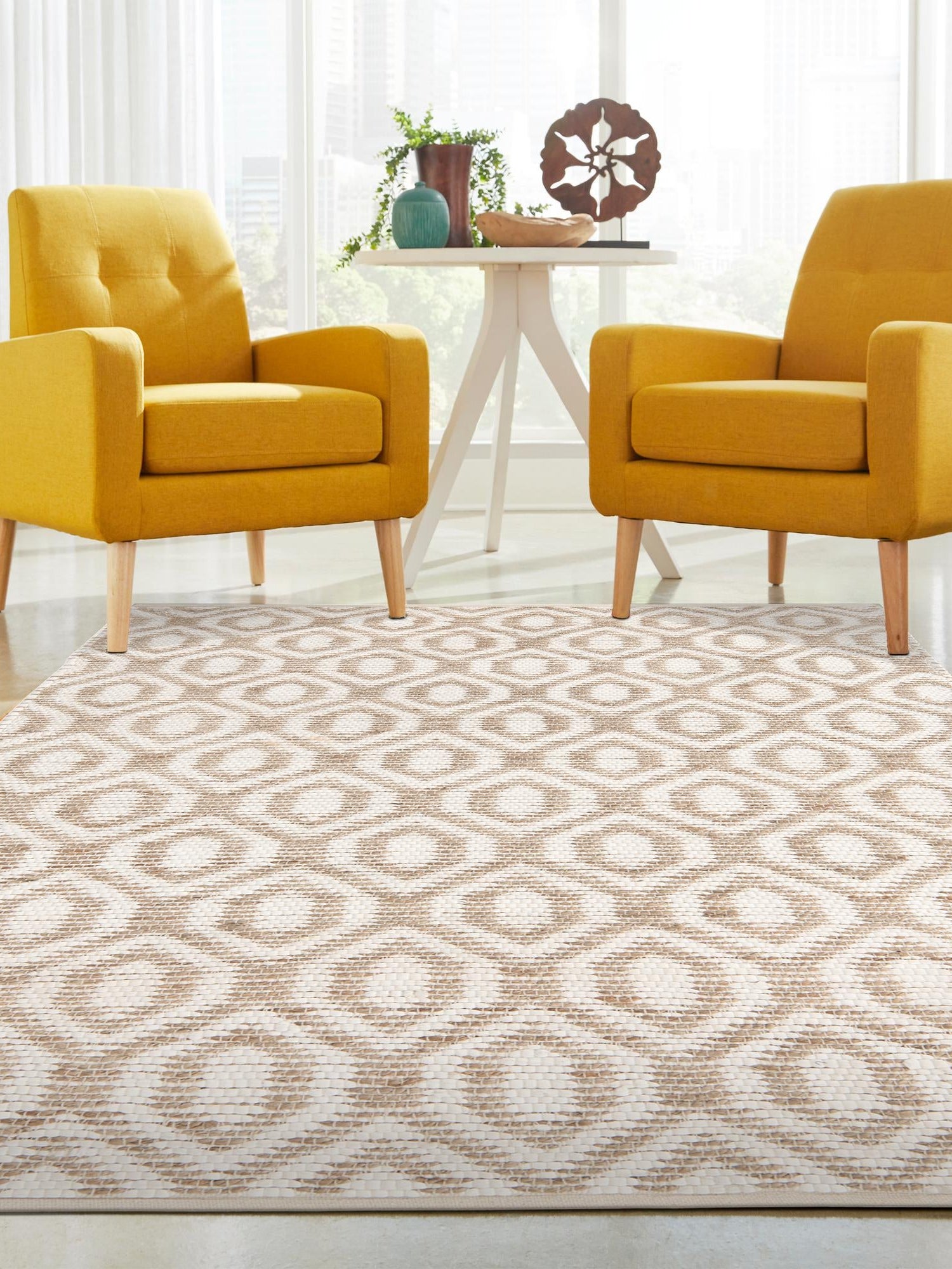 White 2' x 3' 1 Chindi Jute Rectangle Area Rug Interior Design Home Decor Carpet Mat for Sale at Rug Engine