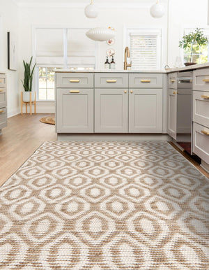 White 2' x 3' 1 Chindi Jute Rectangle Rug