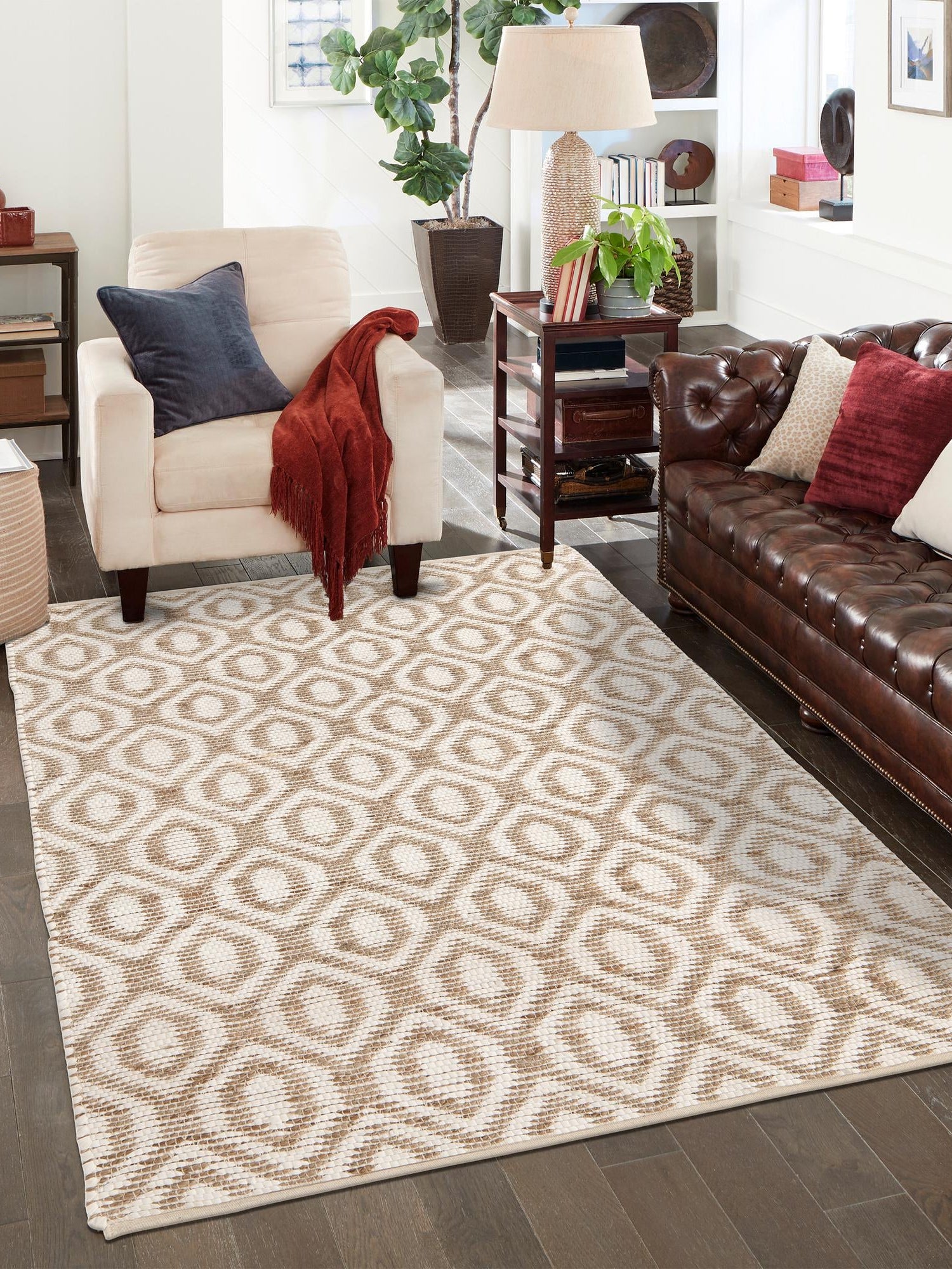 White 2' x 3' 1 Chindi Jute Rectangle Area Rug Interior Design Home Decor Carpet Mat for Sale at Rug Engine