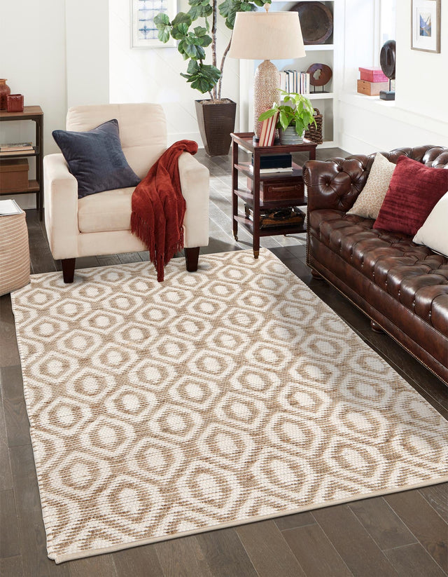 White 2' x 3' 1 Chindi Jute Rectangle Rug