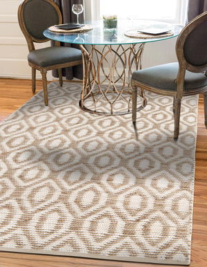 White 2' x 3' 1 Chindi Jute Rectangle Rug