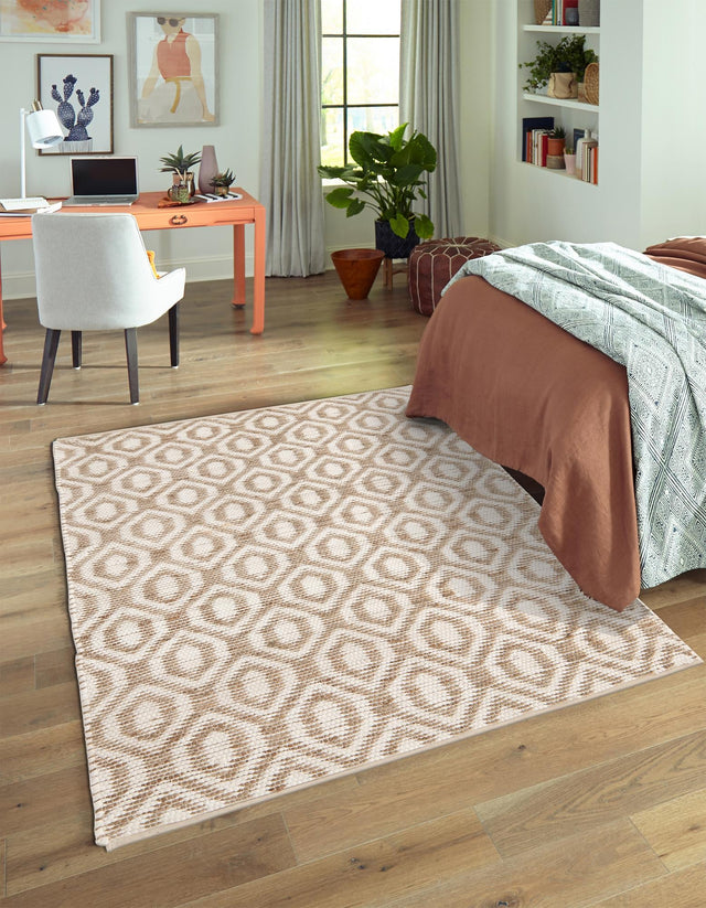 White 2' x 3' 1 Chindi Jute Rectangle Rug