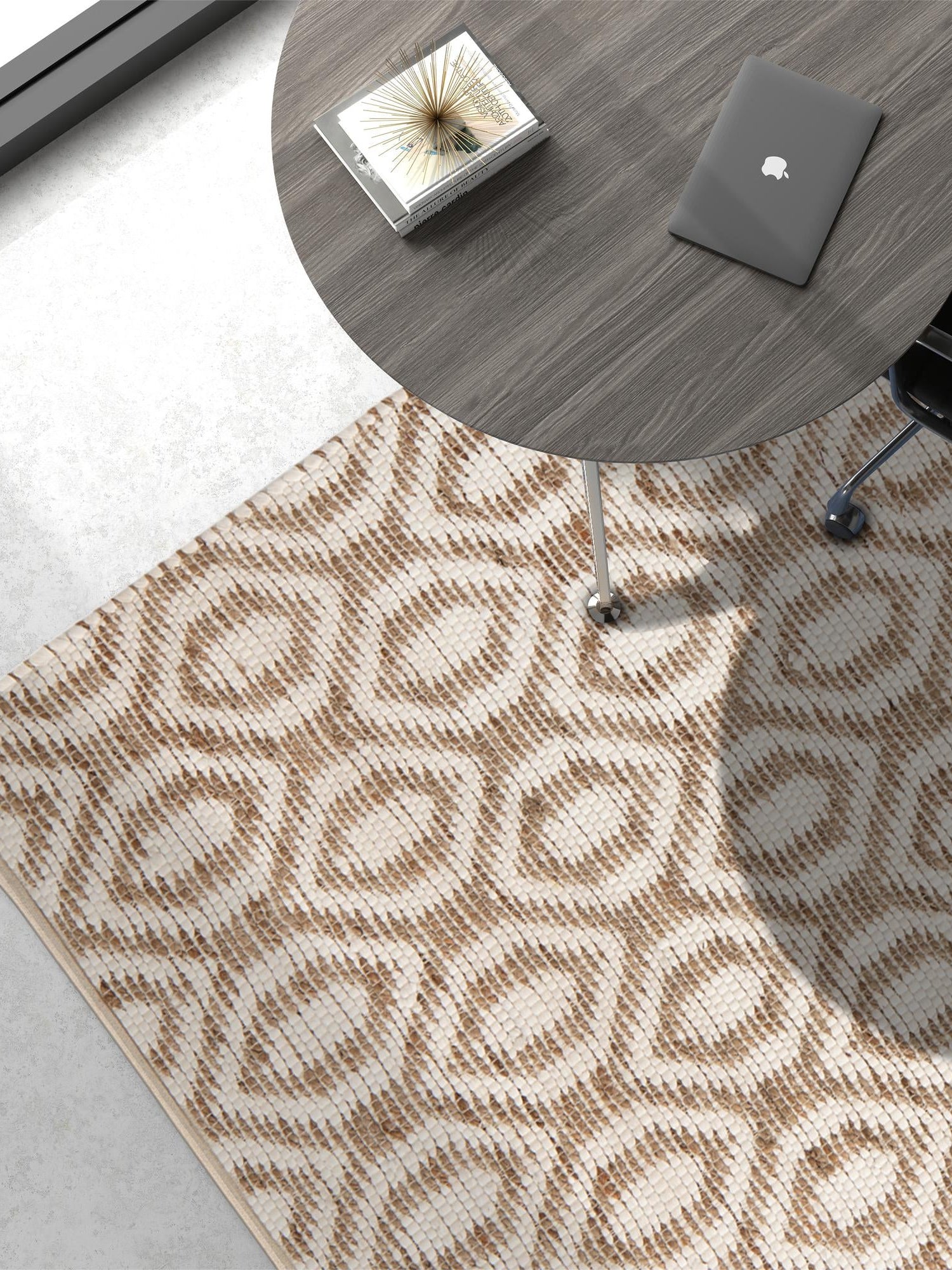 White 4' 1 x 6' 1 Chindi Jute Rectangle Area Rug Interior Design Home Decor Carpet Mat for Sale at Rug Engine