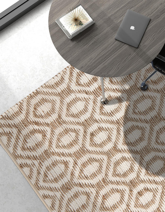 White 2' x 3' 1 Chindi Jute Rectangle Rug
