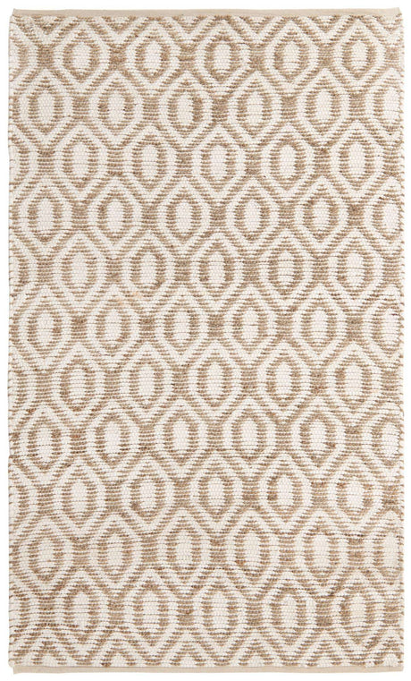 White 5' 1 x 8' Chindi Jute Rectangle Rug