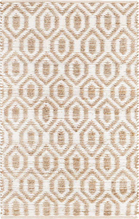White 4' 1 x 6' 1 Chindi Jute Rectangle Rug