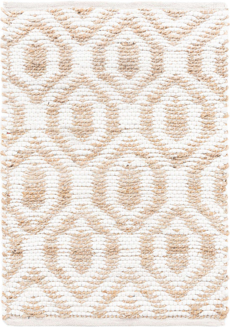 White 2' x 3' 1 Chindi Jute Rectangle Rug