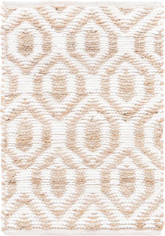 White 2' x 3' 1 Chindi Jute Rectangle Rug