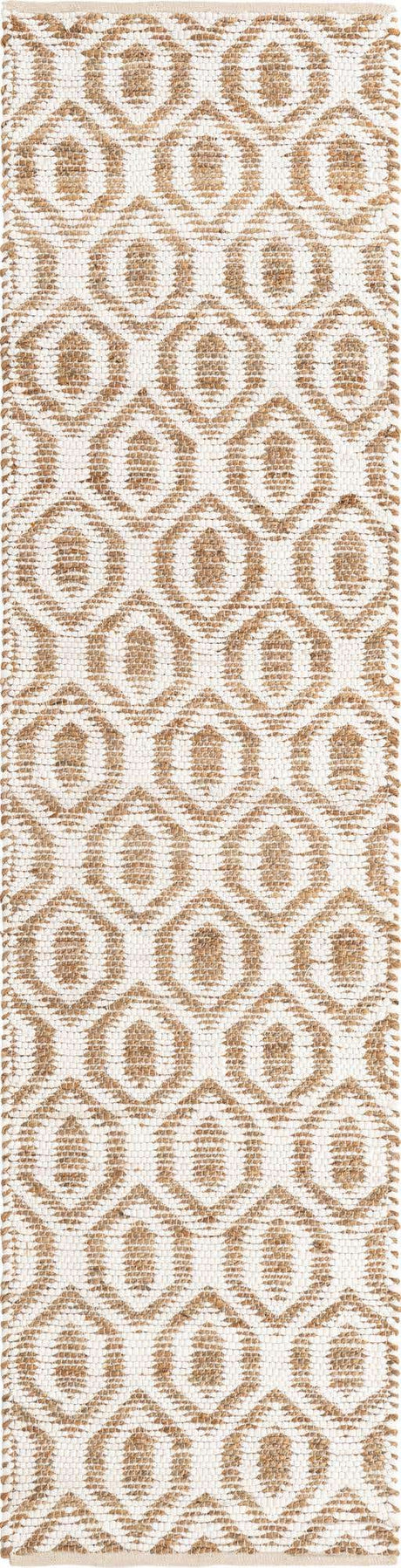 White 3' x 10' Chindi Jute Runner Rug