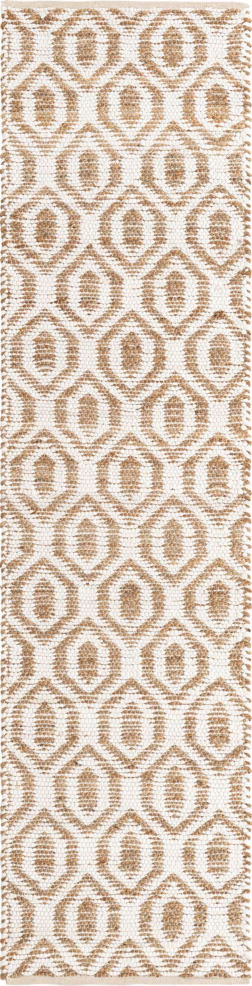 White 3' x 10' Chindi Jute Runner Rug