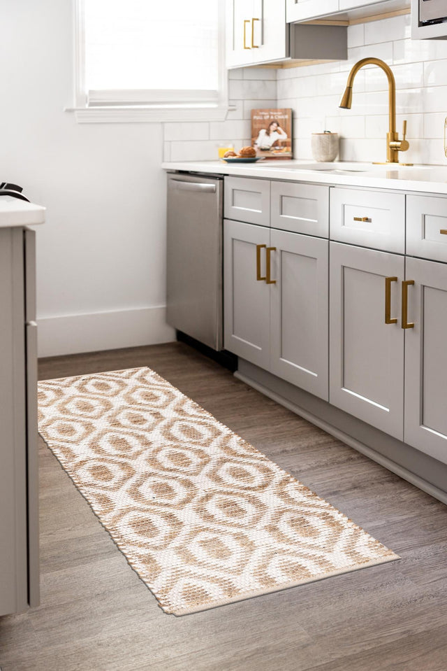 White 2' 2 x 6' 1 Chindi Jute Runner Rug