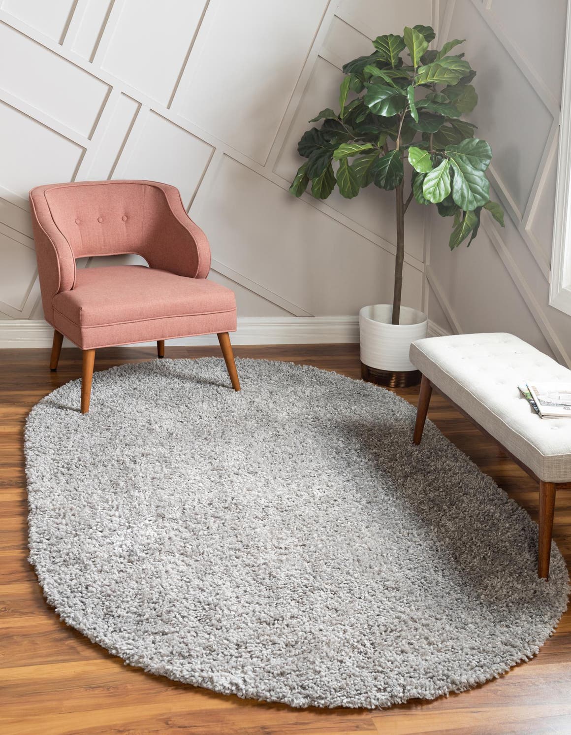 Sterling 3' 1 x 5' 3 Davos Shag Oval Area Rug Thick Soft Touch Fluffy & Plush Shaggy Pile 100% Polypropylene Carpet for Living Dining Bedrooms Office for Sale at Rug Engine