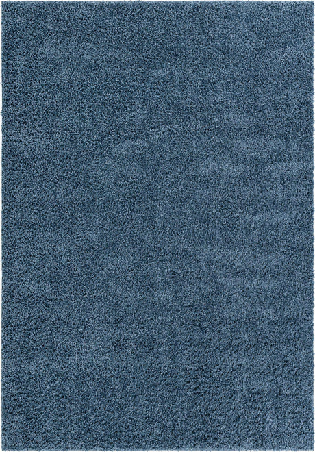 Marine Blue 10' x 14' 1 Davos Shag Rectangle Area Rug Thick Soft Touch Fluffy & Plush Shaggy Pile 100% Polypropylene Carpet for Living Dining Bedrooms Office for Sale at Rug Engine