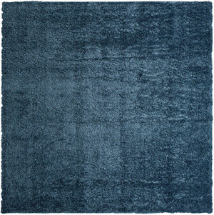 Marine Blue 10' x 10' Davos Shag Square Area Rug Thick Soft Touch Fluffy & Plush Shaggy Pile 100% Polypropylene Carpet for Living Dining Bedrooms Office for Sale at Rug Engine
