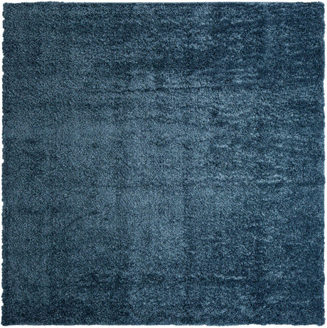 Marine Blue 10' x 10' Davos Shag Square Area Rug Thick Soft Touch Fluffy & Plush Shaggy Pile 100% Polypropylene Carpet for Living Dining Bedrooms Office for Sale at Rug Engine