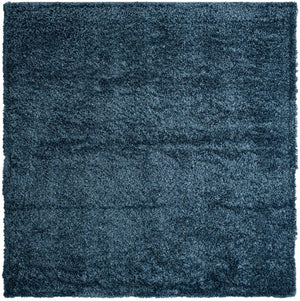 Marine Blue 7' 1 x 7' 1 Davos Shag Square Area Rug Thick Soft Touch Fluffy & Plush Shaggy Pile 100% Polypropylene Carpet for Living Dining Bedrooms Office for Sale at Rug Engine