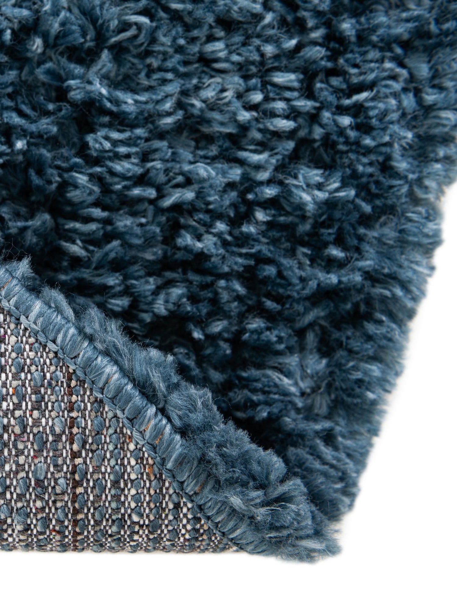 Marine Blue 7' 10 x 10' Davos Shag Oval Area Rug Thick Soft Touch Fluffy & Plush Shaggy Pile 100% Polypropylene Carpet for Living Dining Bedrooms Office for Sale at Rug Engine