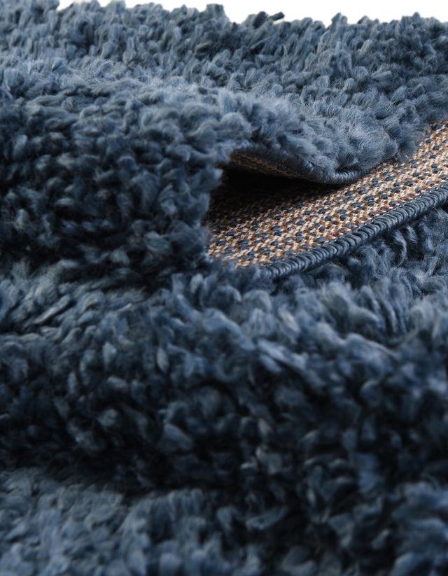 Marine Blue 3' 1 x 5' 3 Davos Shag Oval Area Rug Thick Soft Touch Fluffy & Plush Shaggy Pile 100% Polypropylene Carpet for Living Dining Bedrooms Office for Sale at Rug Engine