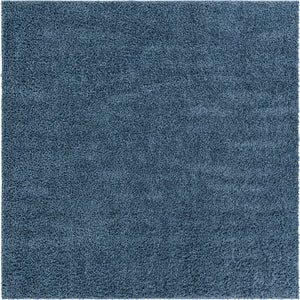 Marine Blue 5' 3 x 5' 3 Davos Shag Square Area Rug Thick Soft Touch Fluffy & Plush Shaggy Pile 100% Polypropylene Carpet for Living Dining Bedrooms Office for Sale at Rug Engine