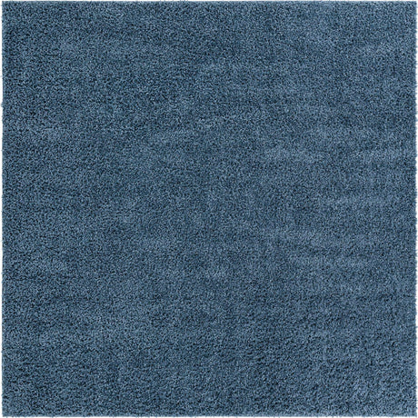 Marine Blue 5' 3 x 5' 3 Davos Shag Square Area Rug Thick Soft Touch Fluffy & Plush Shaggy Pile 100% Polypropylene Carpet for Living Dining Bedrooms Office for Sale at Rug Engine